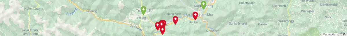Kartenansicht für Apotheken-Notdienste in der Nähe von Niklasdorf (Leoben, Steiermark)